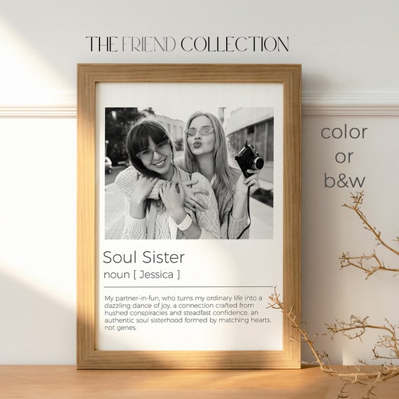 Soul Sister Definition | Best Friend Quote | Best Friend Definition Print | Personalized Gift for Best Friend | Birthday Photo Gift For Her