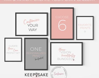 Gallery Wall Art Print Bundle – Any 6 Prints, Personalized Option (Digital Download)