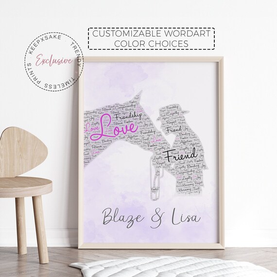 WordArt Name Print | Girl Initial Name Wall Art | Horse Custom Print |Personalized Girls Bedroom Print | Girls Birthday Gift |Horse Wall Art