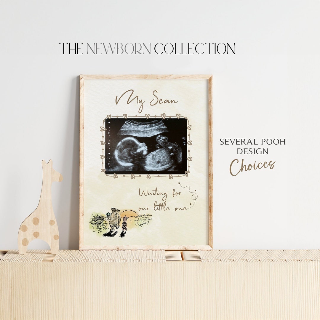 Classic Winnie the Pooh Print Personalized Baby Scan Print Winnie the