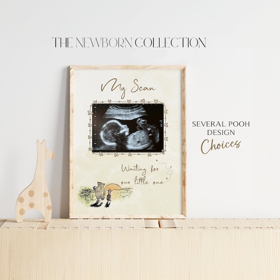 Classic Winnie the Pooh Print | Personalized Baby Scan Print | Winnie the Pooh Nursery Decor | New Baby Gift | Baby Scan Custom Wall Art