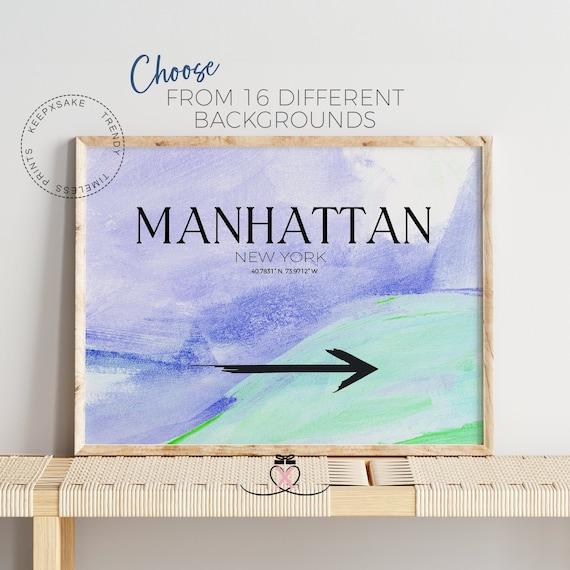 Custom Location Print | College Dorm, Teen Girl Wall Art (Digital Download)