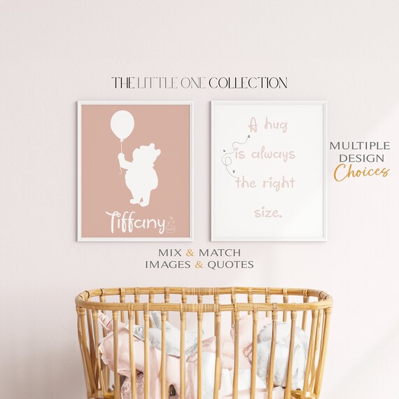 Classic Winnie the Pooh Nursery Prints | Pooh Bear Personalized Pooh Quote Prints | Pooh Nursery Decor | New Baby Gift |Neutral Gender Decor