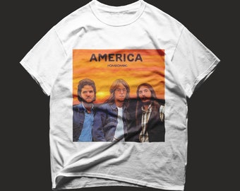 America Band Tshirt - Homecoming Album Shirt - Gift For Rock Fans - Unisex Tshirt - Vintage America Rock Band