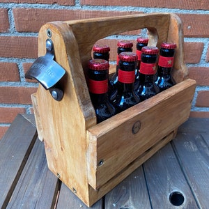 Houten bierflessenrek