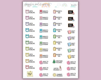 Teacher Planner Sticker | School Year Planning | Reminder Planner Stickers | Labels for Calendars Planners and More
