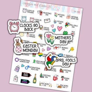 HOLIDAY Planner Stickers Icons, Celebration, Calendar, Functional 