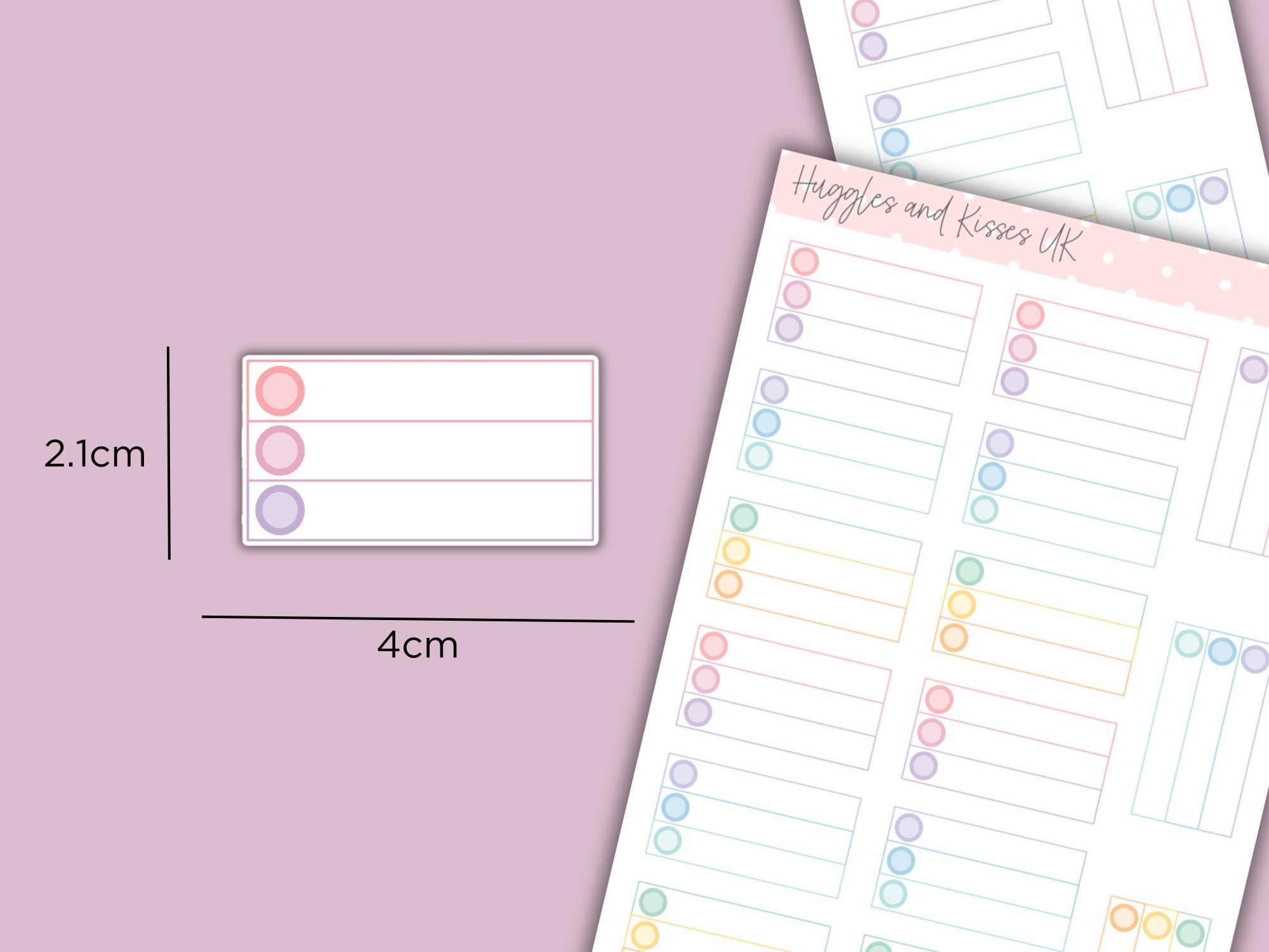 To Do Checkbox Planner Sticker Strips | Colour Checklist Boxes ...