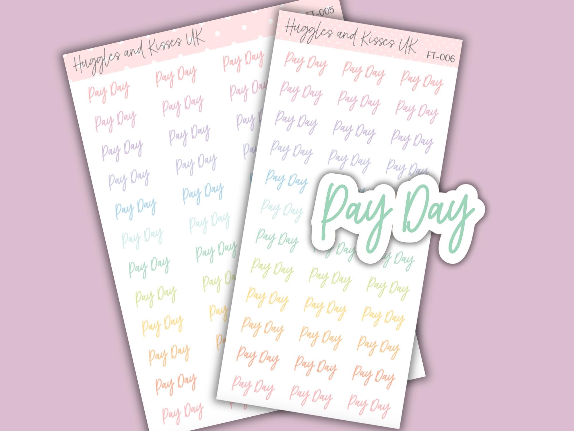 Pay Day Lettering Pay Day Planner Stickers | Font Stickers | Planner Stickers | Labels ...