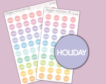 Holiday Planner Stickers | Vacation Circle Dot stickers | Planner Stickers | Labels for Planner / Diary