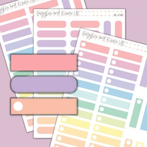 Blank Color Block Box Streifen Planer Aufkleber | Planer Aufkleber | Etiketten für Tagebuch Planer und Mehr