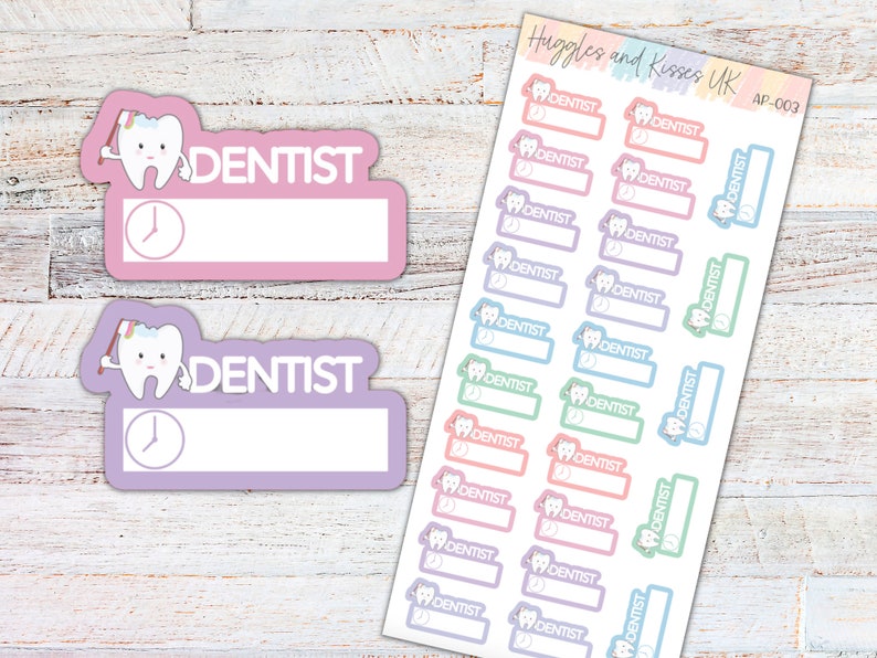 Dentist Appointment Planner Sticker / Pastel Colours | Planner Stickers ...