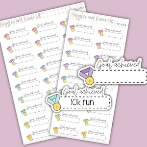 Ziel erreicht Planer Sticker | Pastellfarben | Bucket List Sticker | Etiketten für Kalender Planer und Mehr