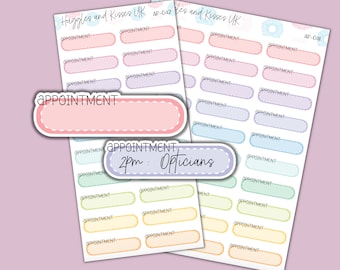Blank Appointment Reminder Planner Stickers | Small Text Box | Planner Stickers | Labels for Calendars Planners and More