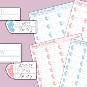 Baby Feet Birth Counter Stickers: Student Midwife Planner Labels