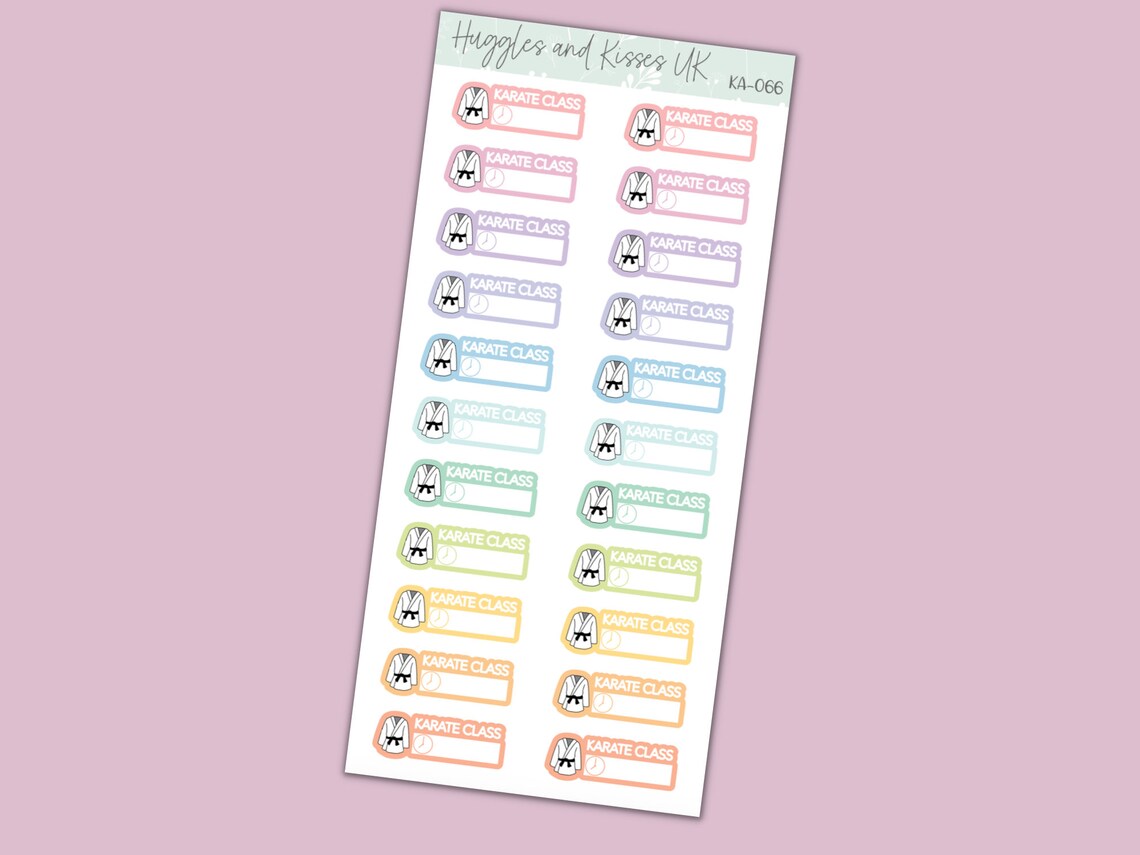 Karate Class Planner Stickers | Karate Box Stickers | Planner Stickers ...