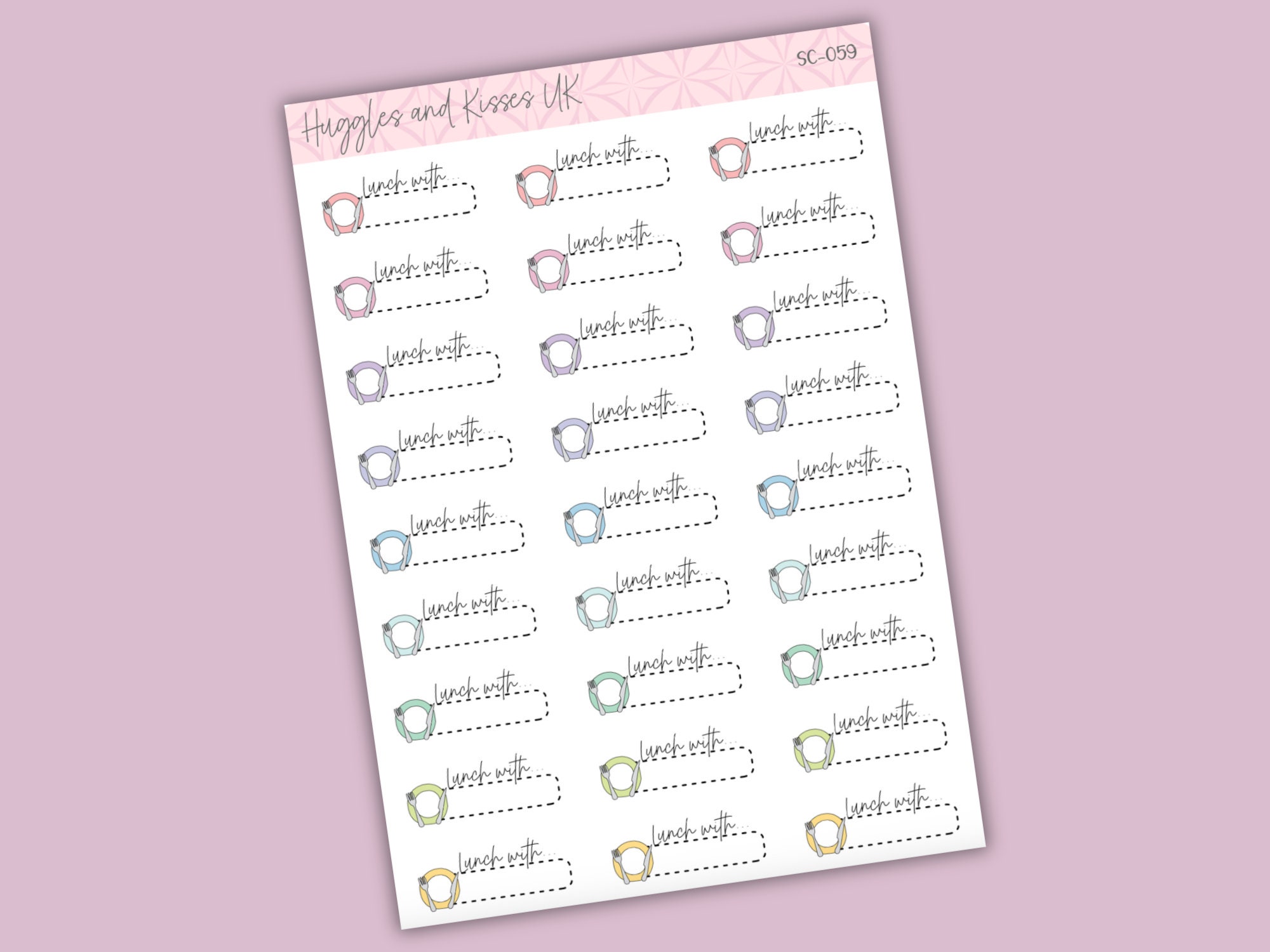 Lunch Date Planner Stickers | Text Box Stickers | Planner Stickers ...