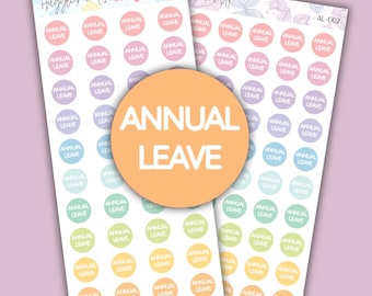 Annual Leave Planner Stickers | Holiday Circle Dot stickers | Planner Stickers | Labels for Planner / Diary