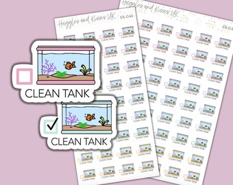 Clean Fish Tank Planner Sticker | Pastel Colours | Fish Tank Planner Stickers | Labels for Calendars Planners and More