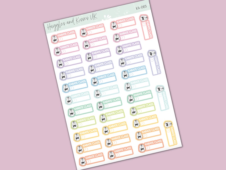 Karate Class Planner Stickers | Karate Box Stickers | Planner Stickers ...