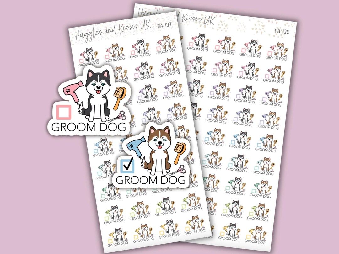Groom the Dog Planner Sticker | Doggy Grooming Reminder Stickers ...