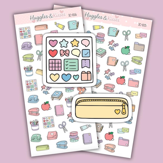 Stationary Planner Stickers | Decorative Admin, Craft Stickers | Work Icons for Planner / Diary