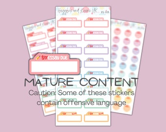 Offensive Student Planner Stickers | Student Box stickers | Planner Stickers | Labels for Planner / Diary