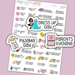 School Year Planner Sticker | School Events Planning | Reminder Planner Stickers | Labels for Calendars Planners and More