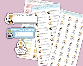 Football Match planner stickers | Football box stickers | Planner Stickers | Labels for Planner / Diary