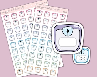 Weekly Weigh In Planner Sticker | Pastel Colours | Weight Loss Planner Stickers | Labels for Calendars Planners and More