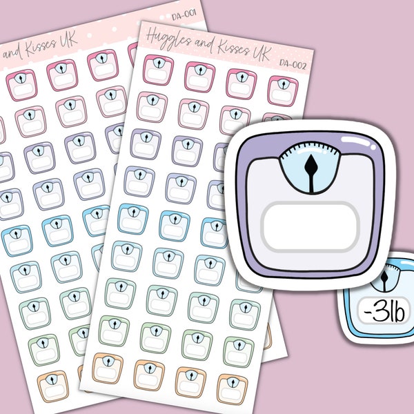 Weekly Weigh In Planner Sticker | Pastel Colours | Weight Loss Planner Stickers | Labels for Calendars Planners and More