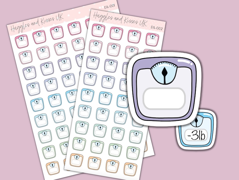 Weight Class Sticker Weekly Weigh in Planner Sticker | Pastel Colours | Weight Loss Planner ...