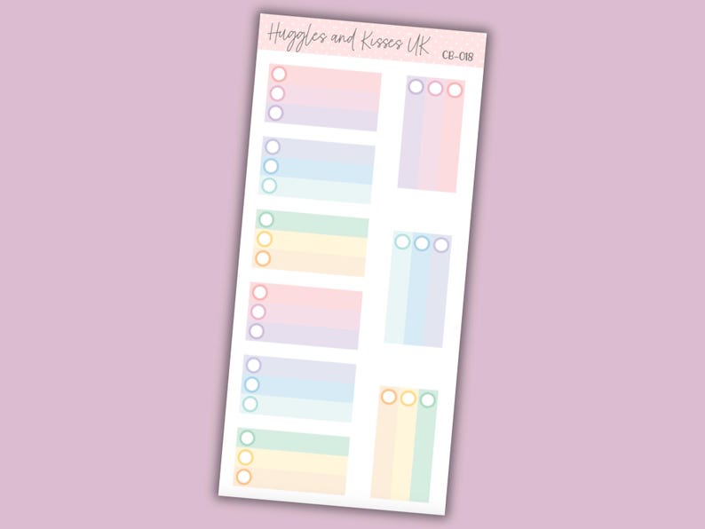 To Do Checkbox Planner Sticker Strips | Colour Checklist Boxes ...