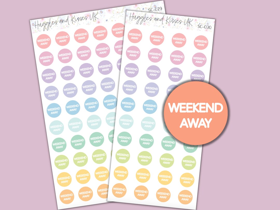 Weekend Off Sticker Weekend Away Planner Stickers | Circle Dot Stickers | Planner Stickers ...
