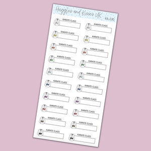 Karate Class Planner Stickers | Karate Box Stickers | Planner Stickers ...