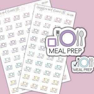 Meal Prep Planner Sticker | Pastel Colours | Food Prep Planner Stickers | Labels for Calendars Planners and More immagine 1