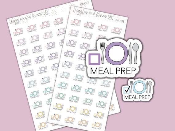 Meal Prep Planner Sticker | Pastel Colours | Food Prep Planner Stickers | Labels for Calendars Planners and More