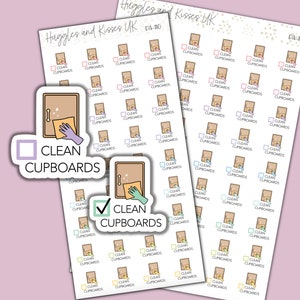 Saubere Schränke Planer Aufkleber | Pastellfarben | Schrank Sticker | Etiketten für Kalender Planer und Mehr