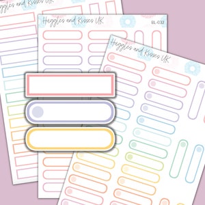 Blank Box Strip Planner Stickers | Planer Aufkleber | Etiketten für Tagebuch Planer und mehr