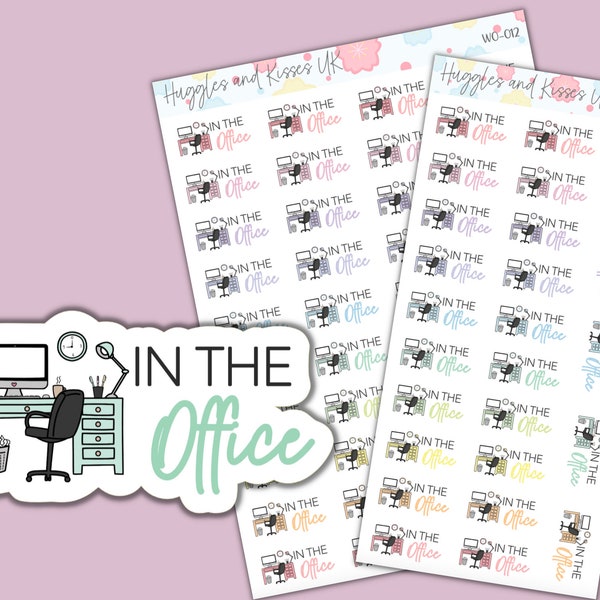 In the Office Planner Sticker | Desk Icon | Pastel Colours | Planner Stickers | Labels for Calendars Planners and More