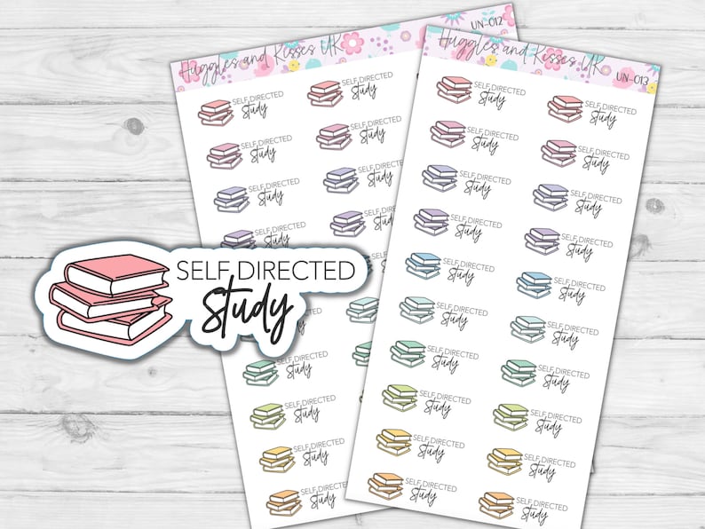 Pastel Study Stickers Self Directed Study Planner Stickers | Books Icon | Pastel Colours ...