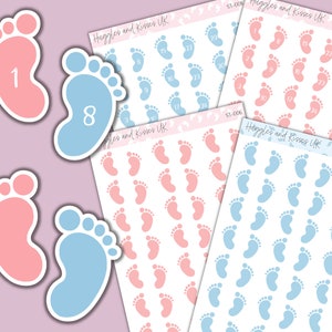 Baby Feet Stickers: Student Midwife Birth Counter Labels