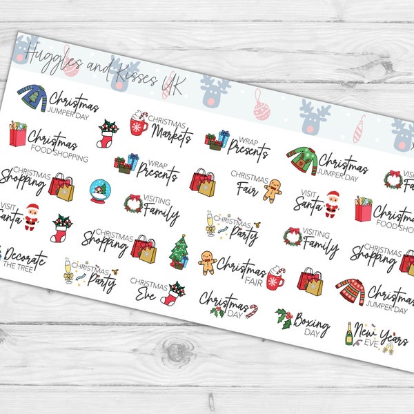 Christmas Planner Stickers | Festive Stickers | Functional Planner Stickers | Diary | Calendar | Xmas Season