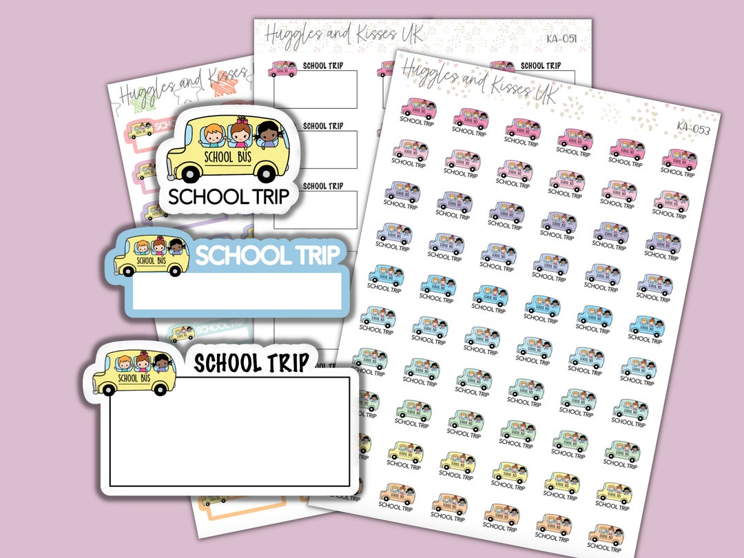 School Trip Planner Stickers | School Day Out Planner Stickers | Labels ...
