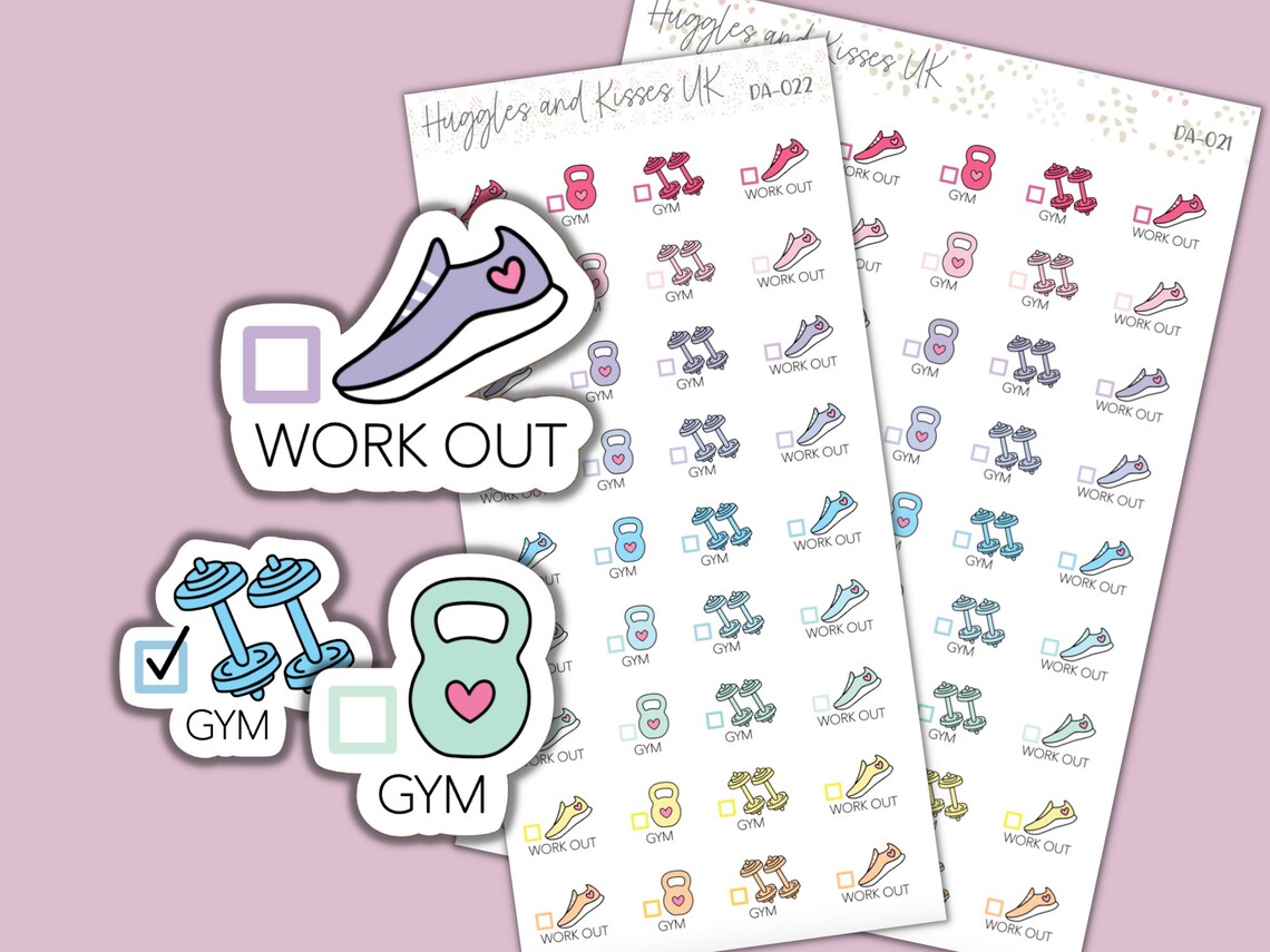 Gym / Work Out Planner Sticker | Exercise to Do Planner Stickers ...