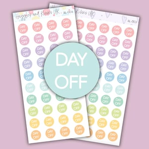 Day Off Planner Stickers | Time Off Work Circle Dot stickers | Planner Stickers | Labels for Planner / Diary