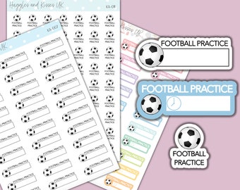 Football Practice planner stickers | Football box stickers | Planner Stickers | Labels for Planner / Diary