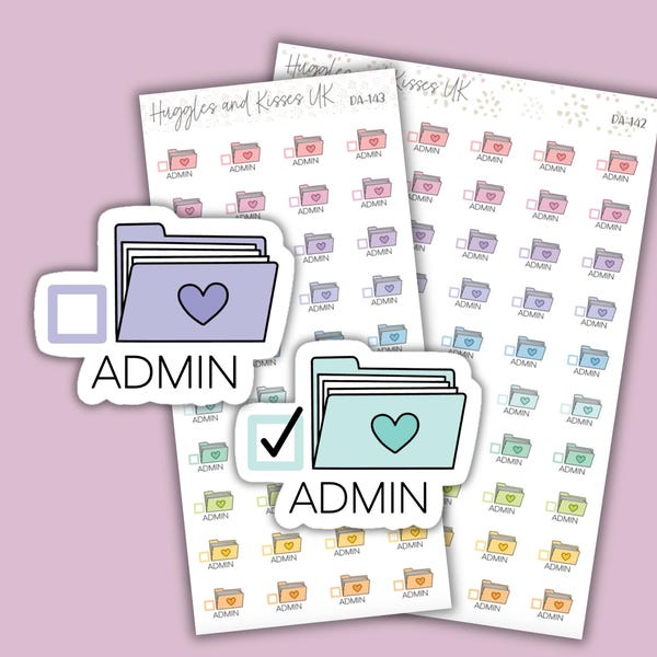 Admin Planner Sticker | Pastel Colours | Filing Planner Stickers | Labels for Calendars Planners and More