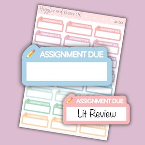 Assignment Due Planner Stickers | Student Box stickers | Planner Stickers | Labels for Planner / Diary