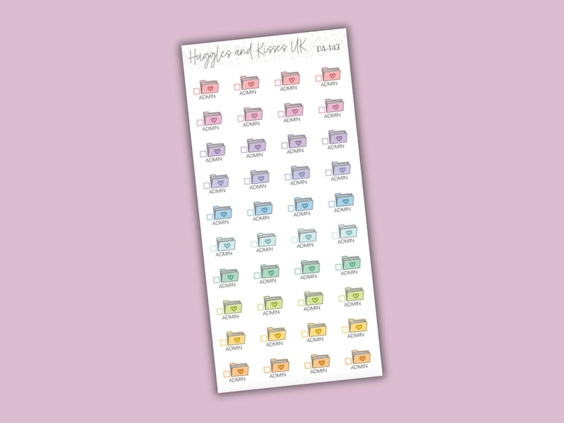 Admin Sticker Admin Planner Sticker | Pastel Colours | Filing Planner Stickers ...